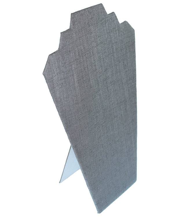 DCH7601 = Grey Linen Necklace Easel 8-1/4'' wide x 12'' high