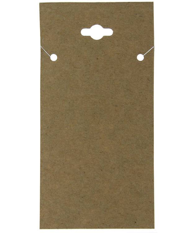 DCH750 = Hanging Necklace Card Kraft Paper Covered  2 x 4''  ''PLAIN'' (Pkg of 100)