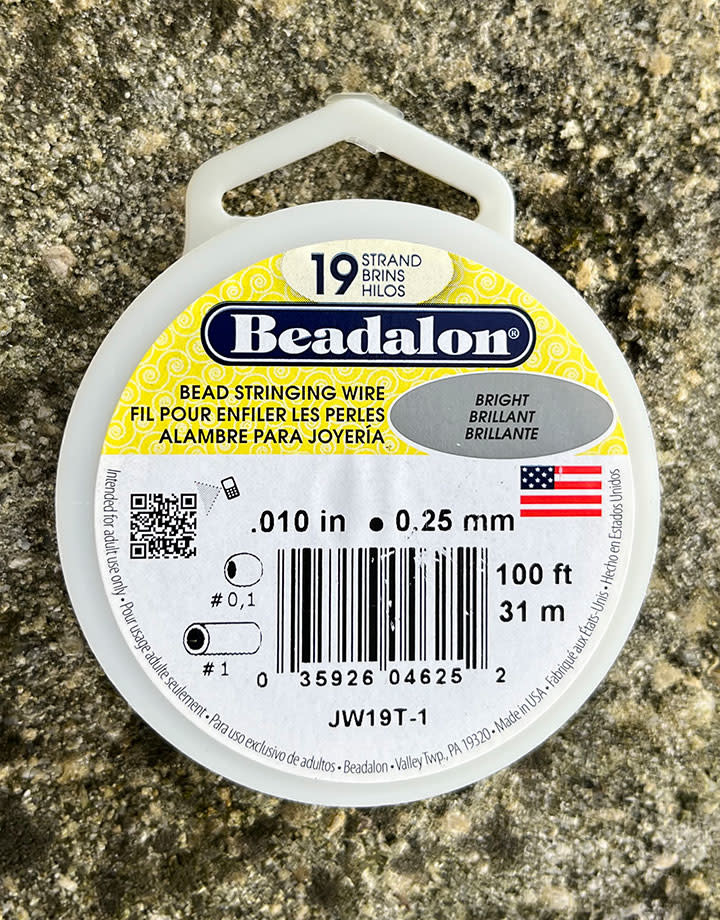 CD41910T-100 = Beadalon 19 Bright .010''  100ft Spool