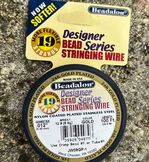 CD41912K-100 = Beadalon 19  .012" 100 FT Spool  GOLD PLATED