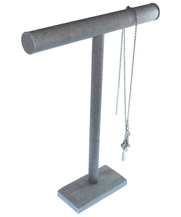 DCH7194 = Grey Linen Necklace Bar 14'' wide x 18'' high