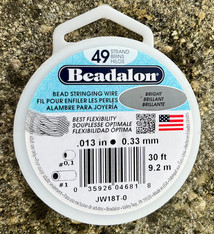 CD44913T = Beadalon 49 Bright .013''  30ft Spool