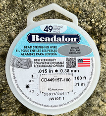 CD44915T-100 = Beadalon 49 Bright .015''  100ft Spool