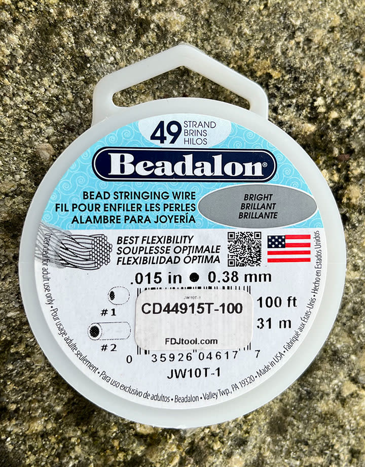 CD44915T-100 = Beadalon 49 Bright .015''  100ft Spool