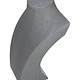 DCH7105 = Grey Linen Modern Bust Display 10''H x 6-1/2''W