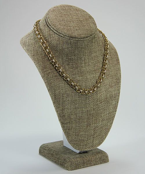 DCH3897 = Burlap Necklace Display 6-1/2'' wide x 10'' high