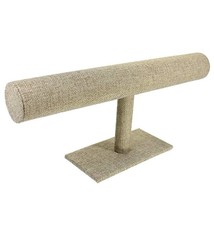 DBR3198 = Light Weight Burlap Bracelet T Bar 12''W  x 5'' W