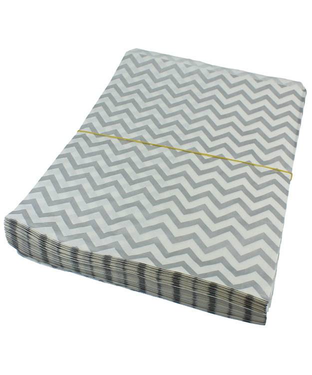 DBG1185 = Paper Gift Bag Silver Chevron Pattern 8-1/2'' x 11'' (Bundle of 100)