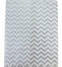 DBG1185 = Paper Gift Bag Silver Chevron Pattern 8-1/2'' x 11'' (Bundle of 100)