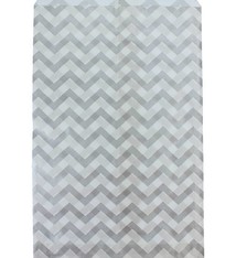 DBG1184 = Paper Gift Bag Silver Chevron Pattern 6'' x 9'' (Bundle of 100)