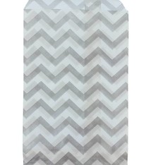 DBG1181 = Paper Gift Bag Silver Chevron Pattern 4'' x 6'' (Bundle of 100)