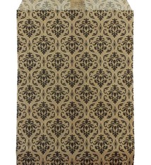 DBG1173 = Paper Gift Bag Black & Gold Damask Pattern 5'' x 7'' (Bundle of 100)