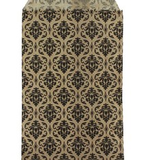 DBG1171 = Paper Gift Bag Black & Gold Damask Pattern 4'' x 6'' (Bundle of 100)