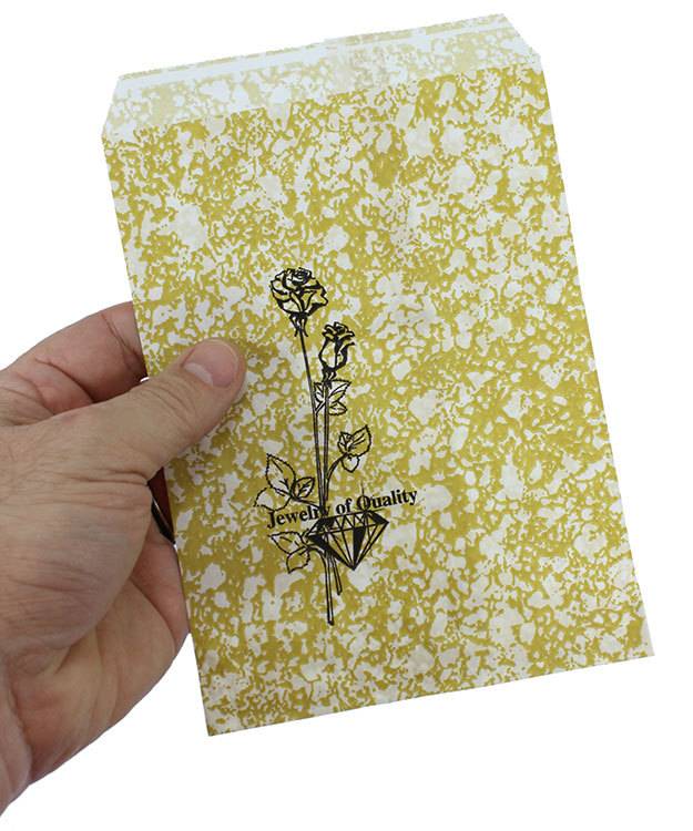 DBG1163 = Paper Gift Bag Gold and Black Pattern 5'' x 7'' (Bundle of 100)