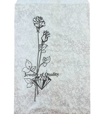 DBG1154 = Paper Gift Bag Silver and Black Pattern 6'' x 9'' (Bundle of 100)