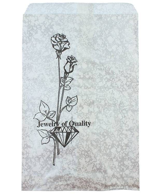 DBG1154 = Paper Gift Bag Silver and Black Pattern 6'' x 9'' (Bundle of 100)