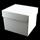 DBX5841W = White Leatherette Round Corner Earring Box (EACH)