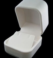 DBX5841W = White Leatherette Round Corner Earring Box (EACH)