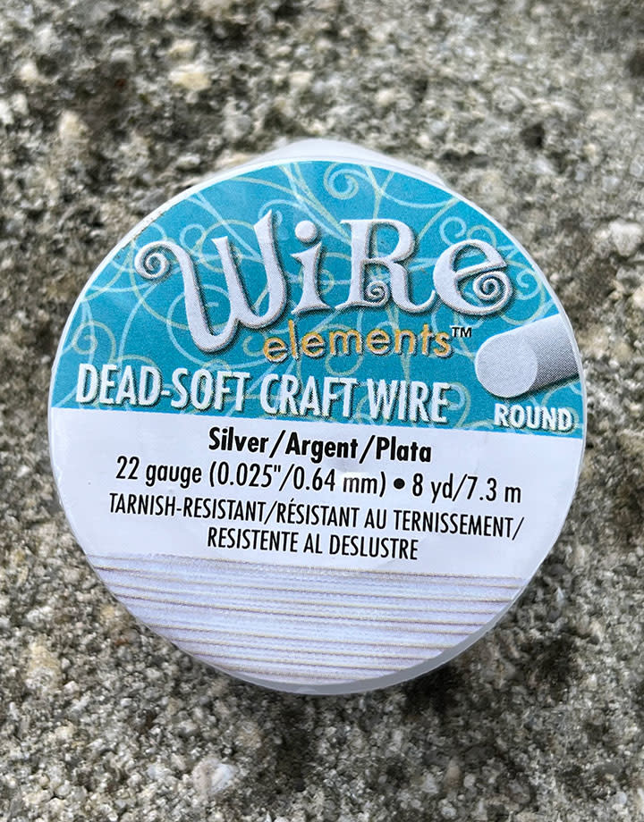 WR6722S = CRAFT WIRE TARNISH RESISTANT SILVER ROUND WIRE 22ga 8 YARDS