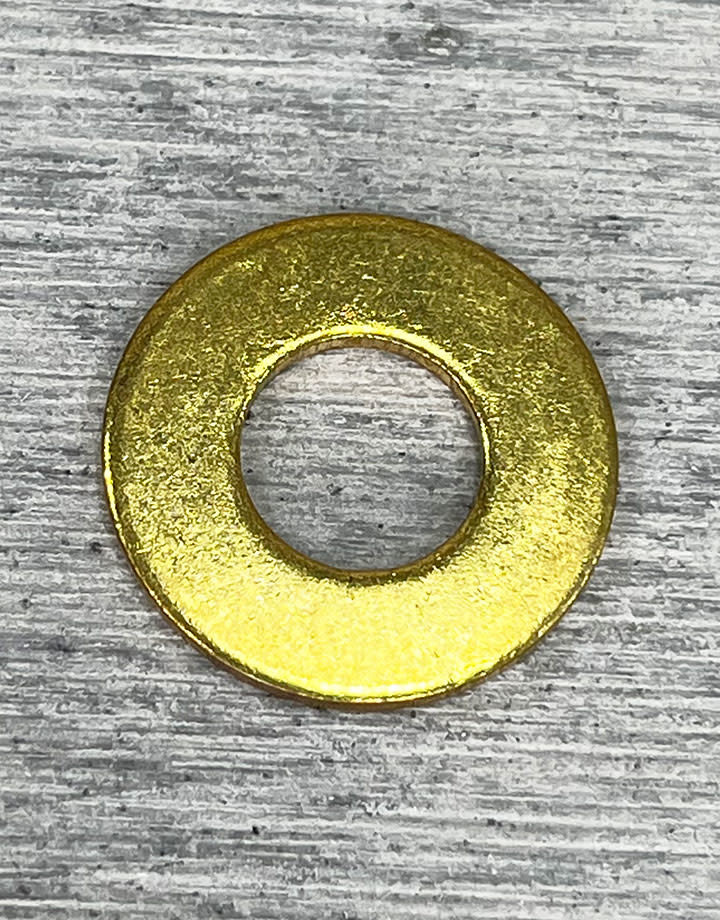 MSBR18214 = Brass Washer 7/8" Dia with 3/8" Hole (14ga) (Pkg of 6)
