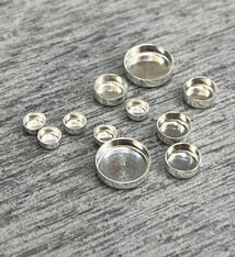 514S = Sterling Silver Round Bezel Cups (Pkg/5)