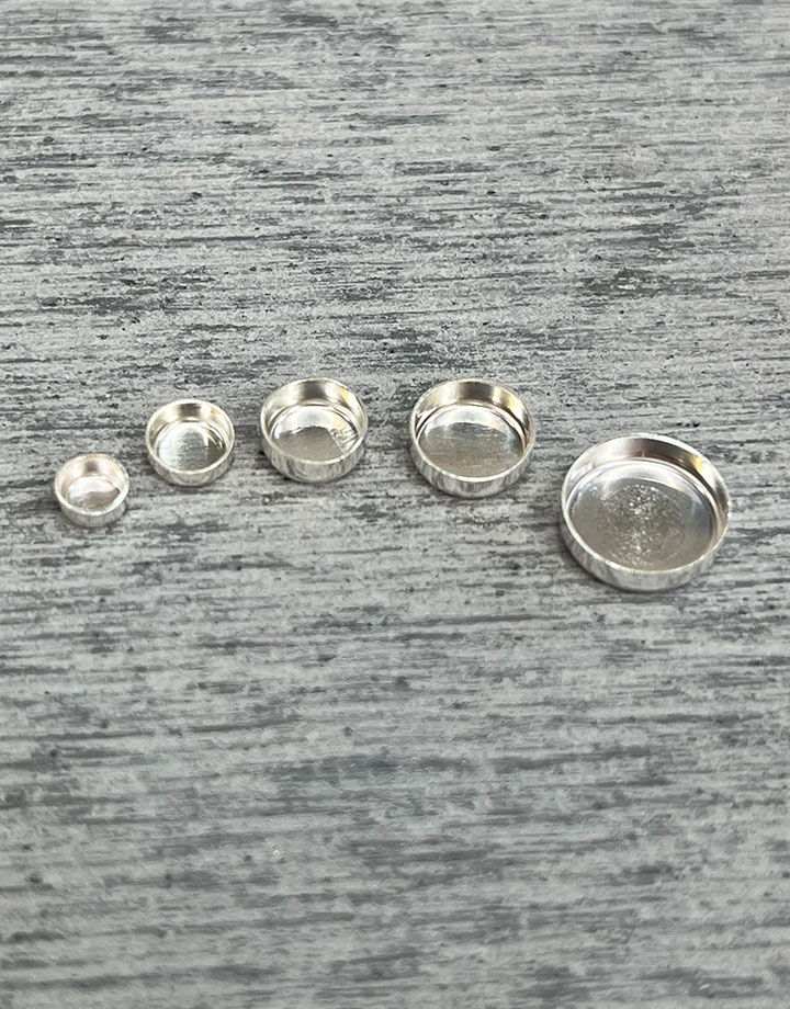 514S = Sterling Silver Round Bezel Cups (Pkg/5)