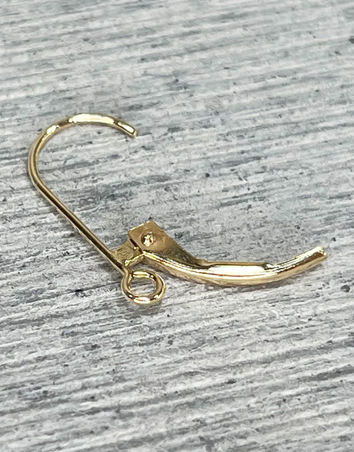 428-03 = Plain Earring Leverback with Ring 14K Gold