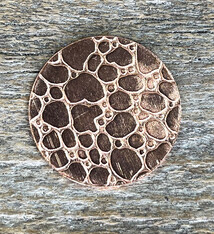 CSP609 = Pattern Copper Disc 1" x 24ga "Raindrops" (Pkg/6)