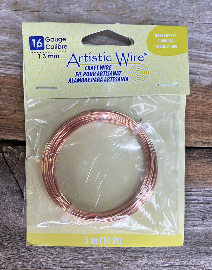 CRW16-10 = Copper Round Wire 16 Gauge / 1.30 mm (10 ft)