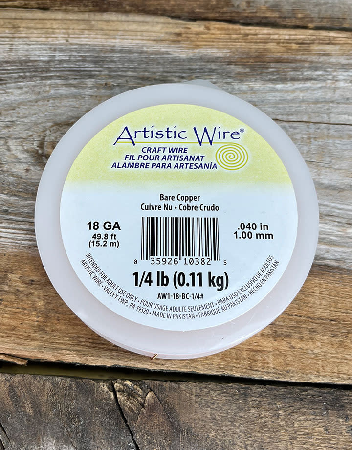 CRW18 = Copper Wire 18ga Round 1.0mm 1/4lb Spool