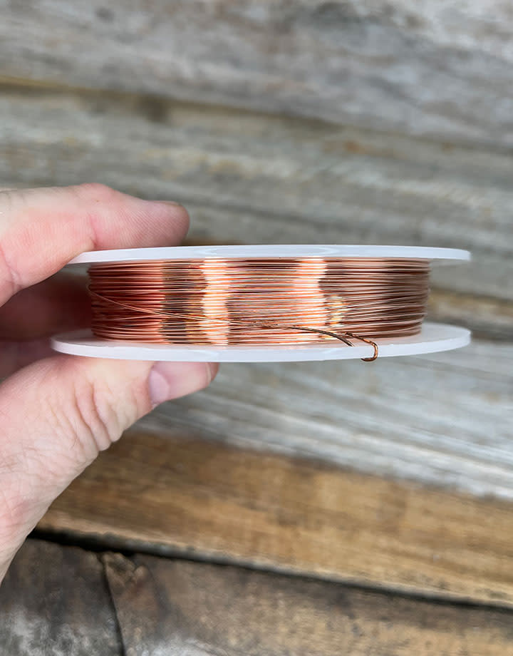 CRW22 = Copper Wire 22ga Round 0.64mm 1/4lb Spool