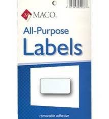 Maco Labels DTA6420 = Rectangular White Adhesive Labels 1/2'' x 1'' (Pkg of 1000)