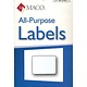 Maco Labels DTA6428 = Rectangular White Adhesive Labels 3/4'' x 1'' (Pkg of 1000)