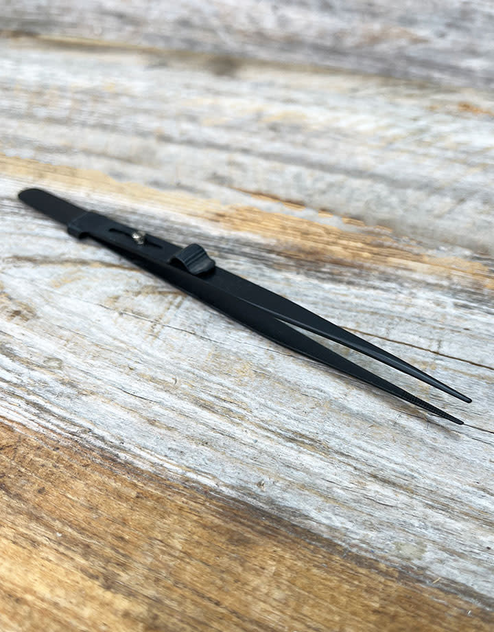 57.0360 = Economy Black Locking Fine Diamond Tweezers