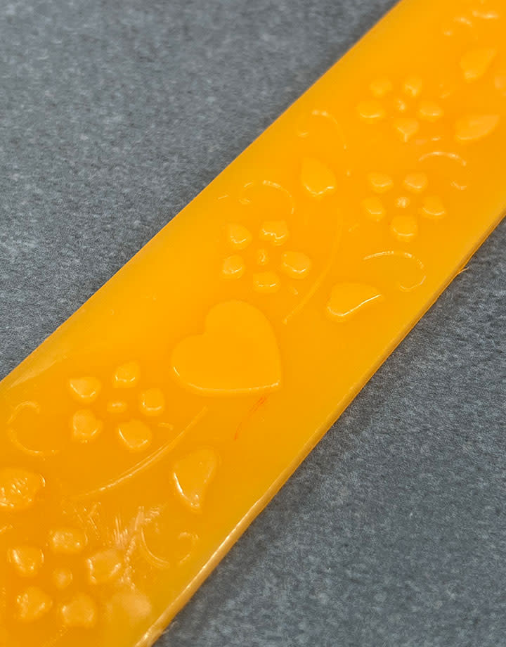 PN3107A = Plastic Mold for PMC & Embossing #7A HEARTS & FLOWERS
