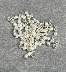 585CW-01 = CRIMP BEADS SILVER-PLATED #1, 2.0mm (100)