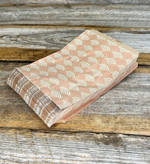 DBG1123 = Paper Gift Bag Pink Fan Pattern 5'' x 7'' (Bundle of 100)