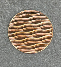 CSP637 = Pattern Copper Disc 1" x 24ga "Wavy" (Pkg/6)