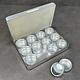 BX1012 = Metal Storage Box with 12 Glass Top Jars