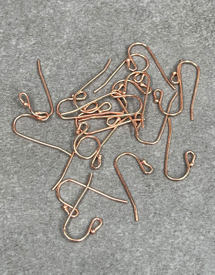 803CU-07 = Copper Earwire with Loop and 1mm Bead (Pkg of 20)