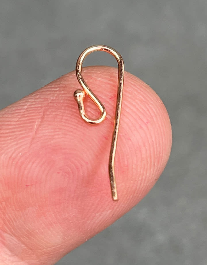 803CU-07 = Copper Earwire with Loop and 1mm Bead (Pkg of 20)