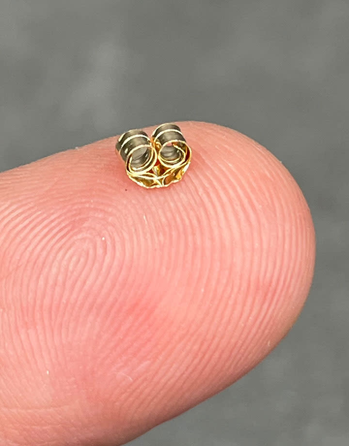 909-24 = Light Medium Weight Friction Earring Back 10KY Gold