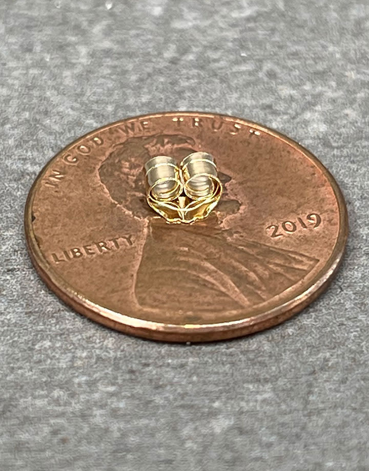 909-24 = Light Medium Weight Friction Earring Back 10KY Gold