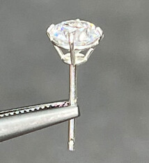 103S-5.0CZ = Sterling Cast Earring 4 Prong with 5mm CZs (Pair) Martini Glass Style