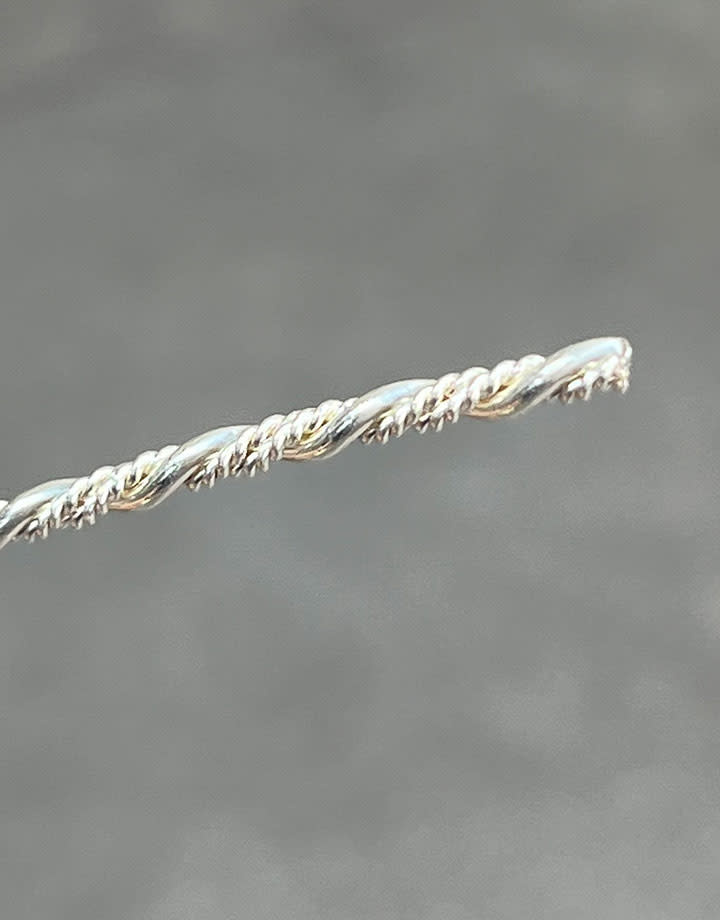 SPW21 = Sterling Silver Smooth and Beaded Twist-Pattern Wire (Inch) 2.3mm, 11ga