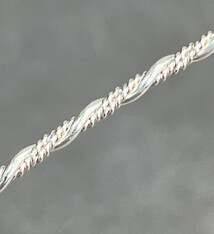 SPW21 = Sterling Silver Smooth and Beaded Twist-Pattern Wire (Inch) 2.3mm, 11ga