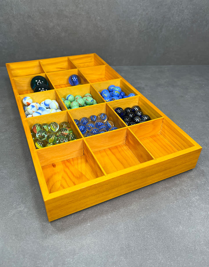 DTR2015 = Wood Tray with 15 Compartments