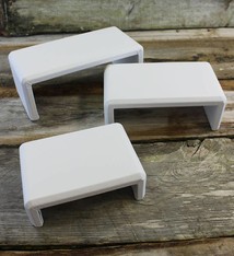 DIS6516 = White Leatherette Riser Set of 3pcs