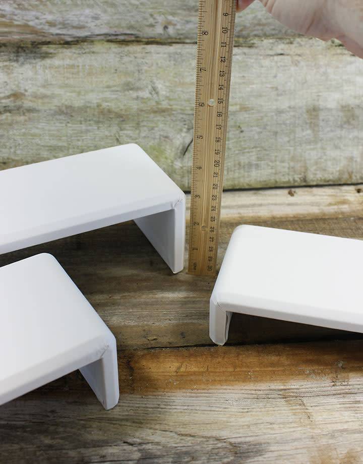 DIS6516 = White Leatherette Riser Set of 3pcs