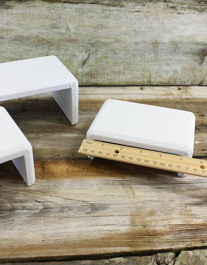 DIS6516 = White Leatherette Riser Set of 3pcs